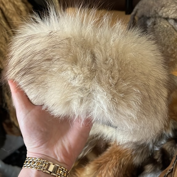 Handmade Real white fox fur headband - Picture 6 of 6